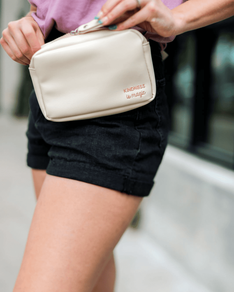 Kindness Is Magic Tan Belt Bag