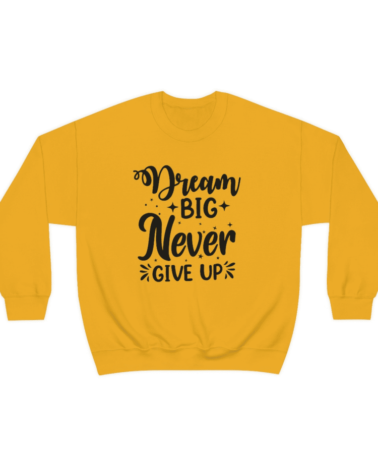 Dream Big Never Give Up Crewneck Pullover