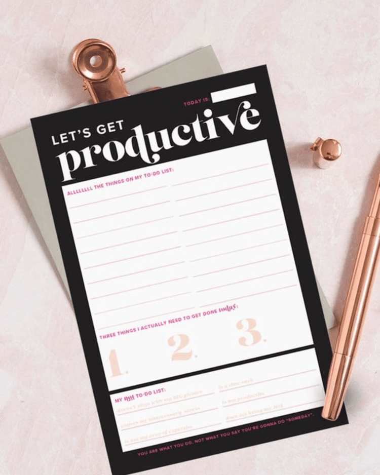 Let's Get Productive Productivity Notepad
